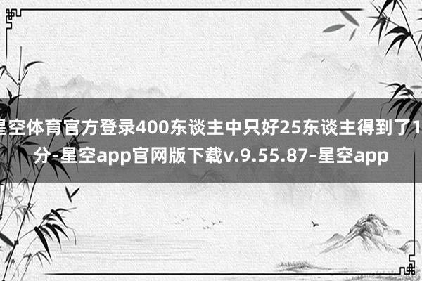 星空体育官方登录400东谈主中只好25东谈主得到了10分-星空app官网版下载v.9.55.87-星空app