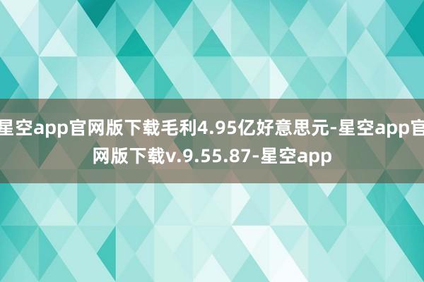 星空app官网版下载毛利4.95亿好意思元-星空app官网版下载v.9.55.87-星空app