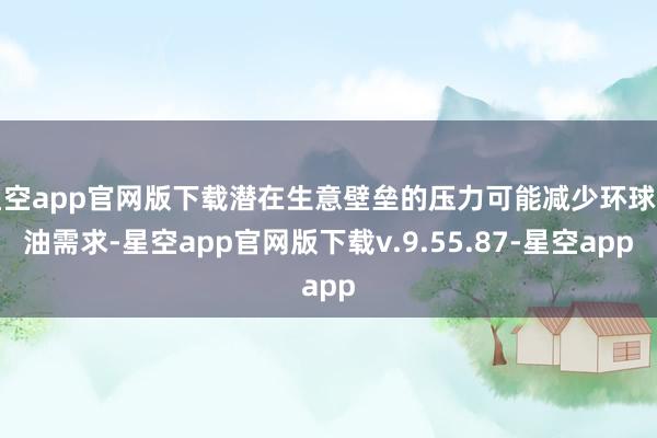 星空app官网版下载潜在生意壁垒的压力可能减少环球石油需求-星空app官网版下载v.9.55.87-星空app